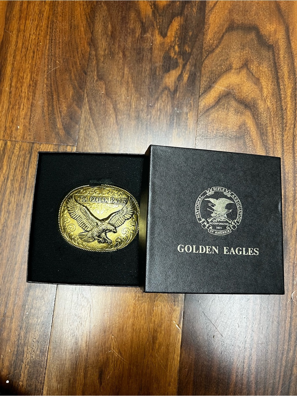 NWT NRA Golden Eagles Belt Buckle